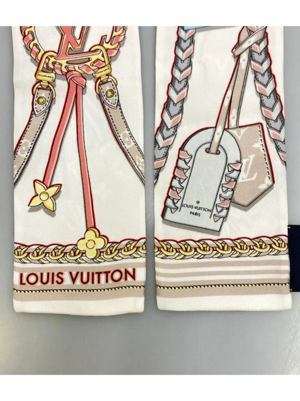Louis Vuitton Scarf Silk 100% Bandeau Mix and Strap